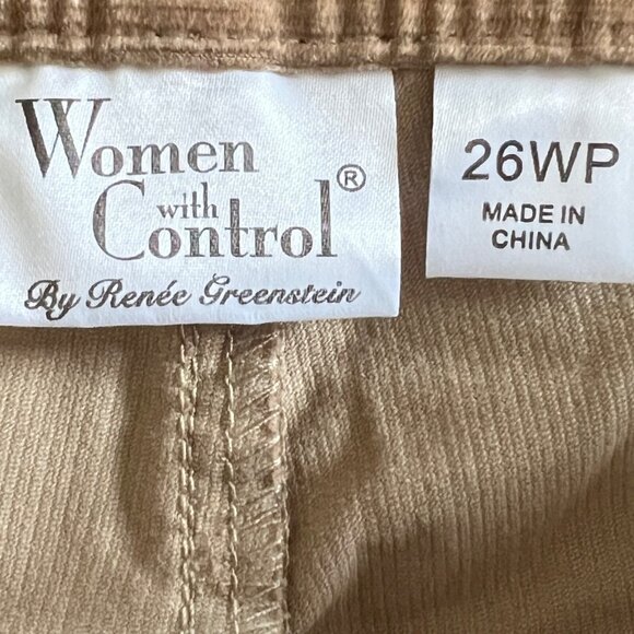 NWT Women with Control Corduroy High Rise Straight Leg Stretch Brown Pants 26WP - Picture 6 of 9